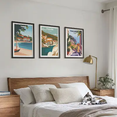 Fotowand illustraties van kuststeden