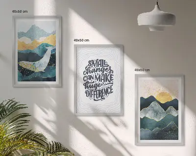 Fotowand met abstracte bergen als inspiratie