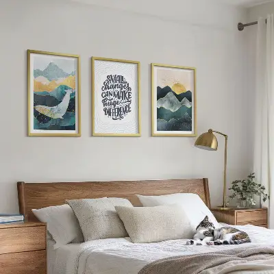 Fotowand met abstracte bergen als inspiratie
