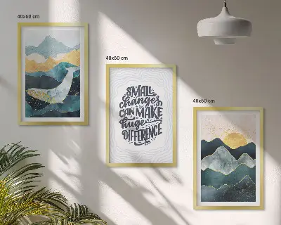 Fotowand met abstracte bergen als inspiratie