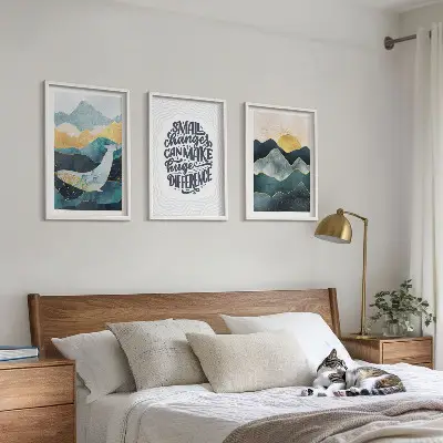 Fotowand met abstracte bergen als inspiratie