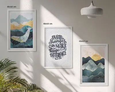 Fotowand met abstracte bergen als inspiratie