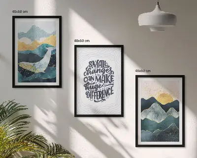 Fotowand met abstracte bergen als inspiratie