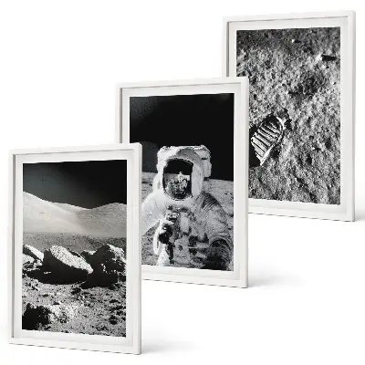 Wanddecoratie set schilderijen NASA zdjęcia księżyc astronauta