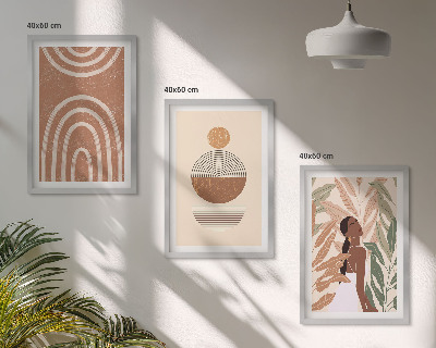 Wanddecoratie set schilderijen Stylowe roślinne wzory i geometria