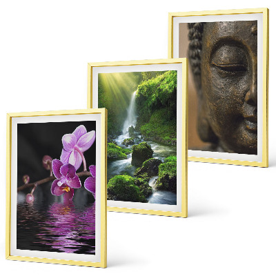 Wanddecoratie set schilderijen Kwiaty wodospad Budda skały Zen