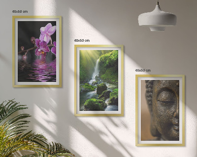 Wanddecoratie set schilderijen Kwiaty wodospad Budda skały Zen