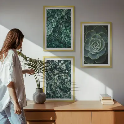 Schilderijenset met succulenten decoratieve wanddecoratie