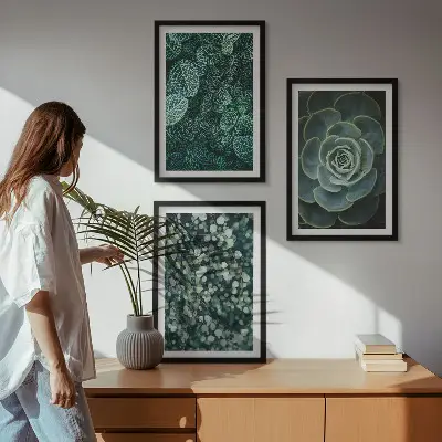 Schilderijenset met succulenten decoratieve wanddecoratie