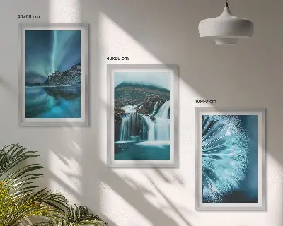 Fotowand winterse landschappen met watervallen