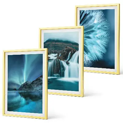 Fotowand winterse landschappen met watervallen