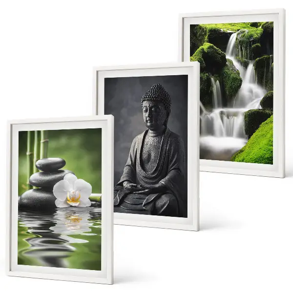 Wanddecoratie set schilderijen met ontspannende ZEN waterafbeeldingen