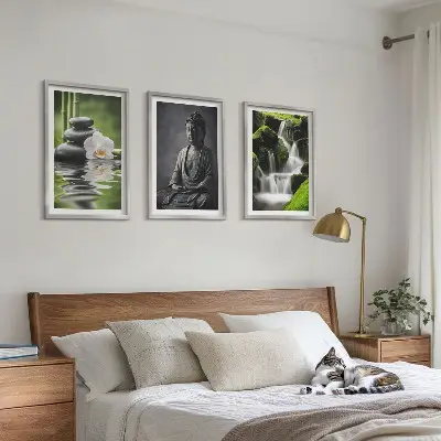 Wanddecoratie set schilderijen met ontspannende ZEN waterafbeeldingen