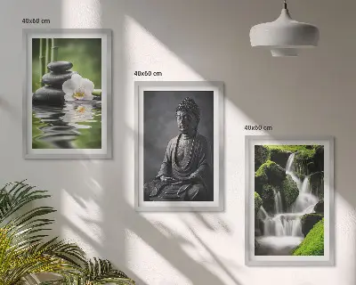 Wanddecoratie set schilderijen met ontspannende ZEN waterafbeeldingen