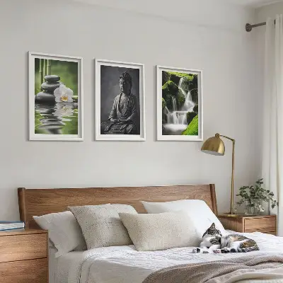 Wanddecoratie set schilderijen met ontspannende ZEN waterafbeeldingen
