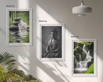 Wanddecoratie set schilderijen met ontspannende ZEN waterafbeeldingen