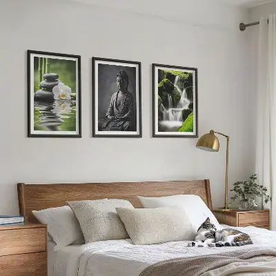 Wanddecoratie set schilderijen met ontspannende ZEN waterafbeeldingen
