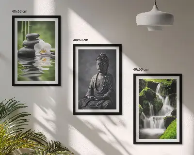 Wanddecoratie set schilderijen met ontspannende ZEN waterafbeeldingen
