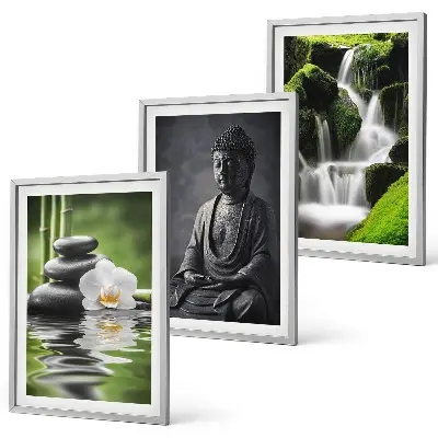Wanddecoratie set schilderijen met ontspannende ZEN waterafbeeldingen