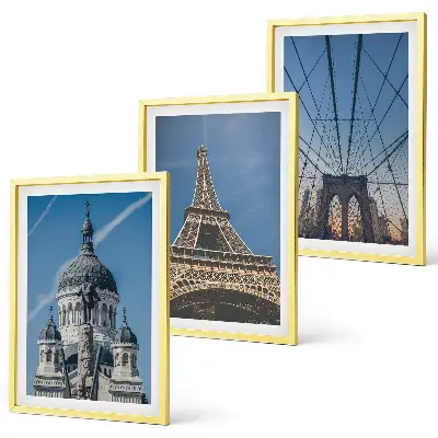 Wanddecoratieset met wereldsteden schilderijen van stadsgezichten