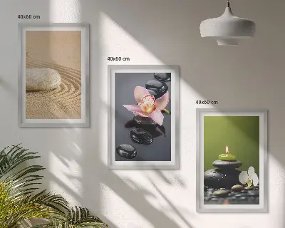 Fotowand met ontspannende zen steenmotieven
