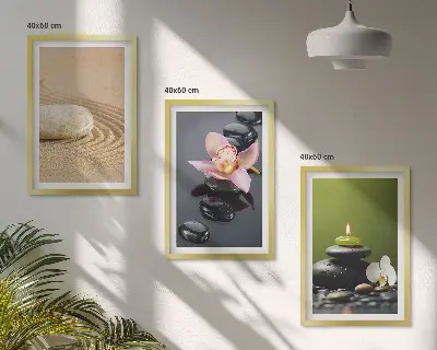 Fotowand met ontspannende zen steenmotieven