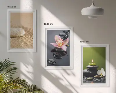Fotowand met ontspannende zen steenmotieven