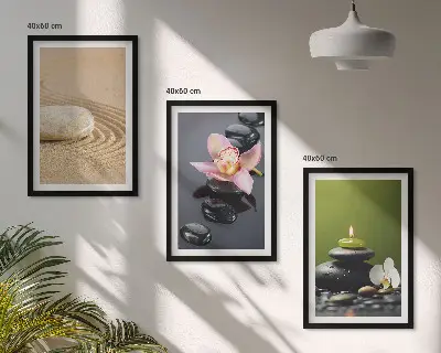 Fotowand met ontspannende zen steenmotieven