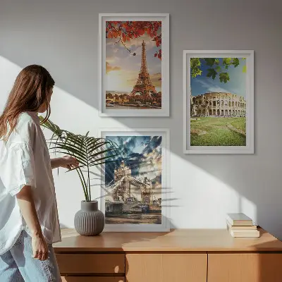 Fotowand met monumenten van Europa