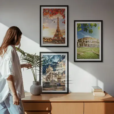 Fotowand met monumenten van Europa