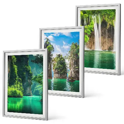 Wanddecoratieset schilderijen groene landschappen met watervallen
