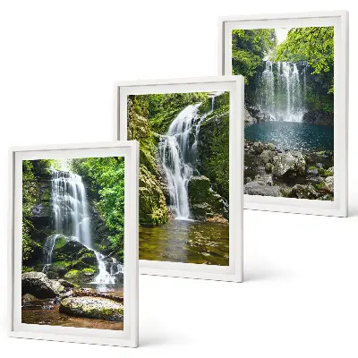 Wanddecoratie set schilderijen Wodospady zielone otoczenie