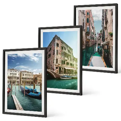 Wanddecoratieset met schilderijen Venetië kanalen architectuur