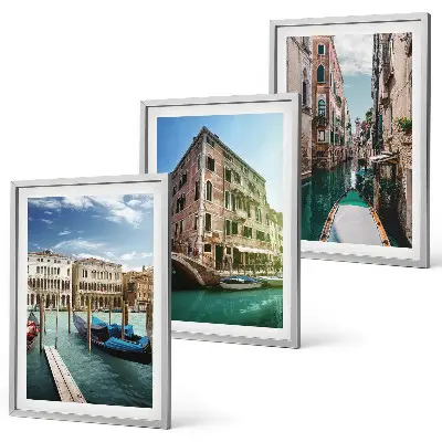 Wanddecoratieset met schilderijen Venetië kanalen architectuur