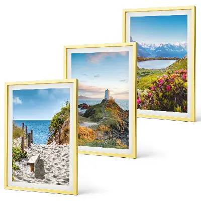 Fotowand met strand, vuurtoren, bergen en bloemen