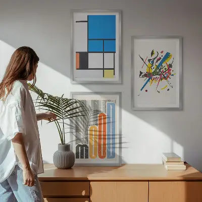 Fotowand met abstracte moderne geometrische vormen