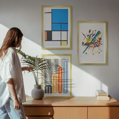 Fotowand met abstracte moderne geometrische vormen