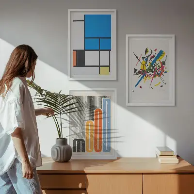 Fotowand met abstracte moderne geometrische vormen