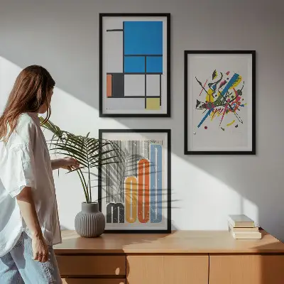 Fotowand met abstracte moderne geometrische vormen