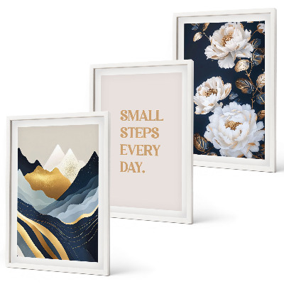 Wanddecoratie set schilderijen Abstrakcyjne góry kwiaty inspiracja