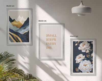 Wanddecoratie set schilderijen Abstrakcyjne góry kwiaty inspiracja