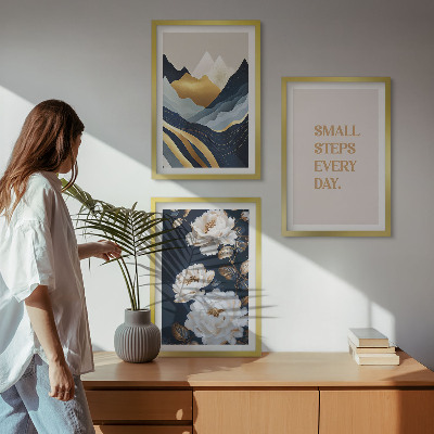 Wanddecoratie set schilderijen Abstrakcyjne góry kwiaty inspiracja