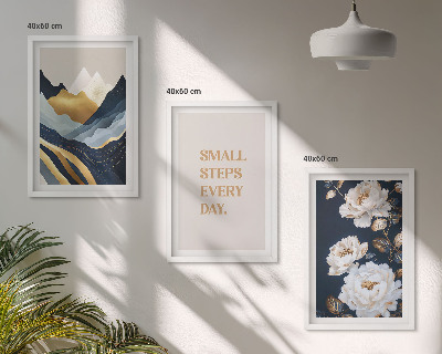 Wanddecoratie set schilderijen Abstrakcyjne góry kwiaty inspiracja