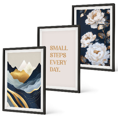 Wanddecoratie set schilderijen Abstrakcyjne góry kwiaty inspiracja