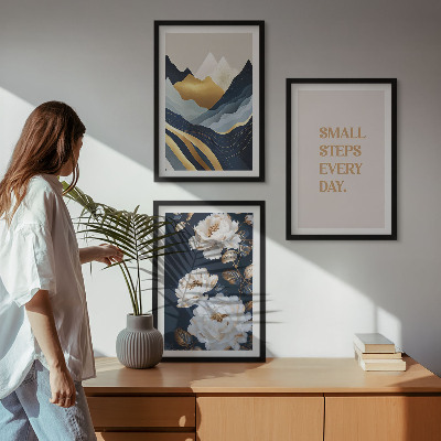 Wanddecoratie set schilderijen Abstrakcyjne góry kwiaty inspiracja