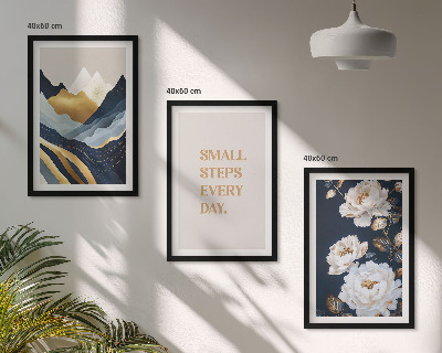 Wanddecoratie set schilderijen Abstrakcyjne góry kwiaty inspiracja
