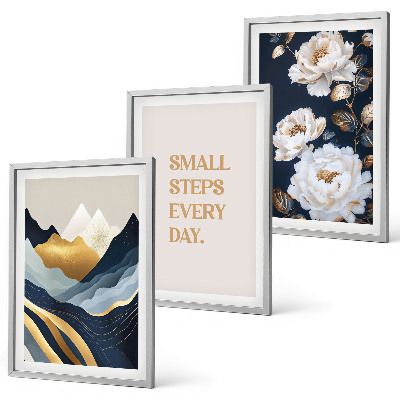 Wanddecoratie set schilderijen Abstrakcyjne góry kwiaty inspiracja