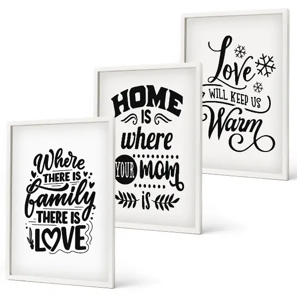 Fotowand met de tekst familie liefde thuis warmte