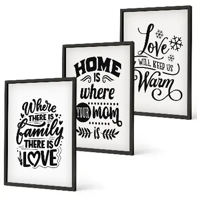 Fotowand met de tekst familie liefde thuis warmte