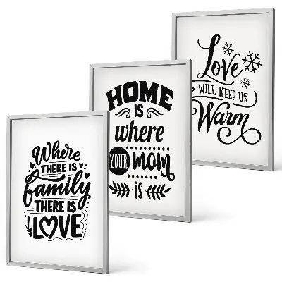 Fotowand met de tekst familie liefde thuis warmte